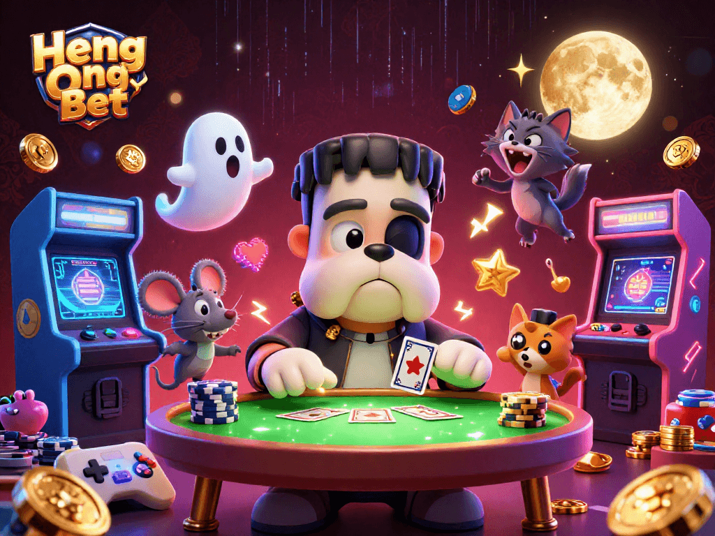 Join the action at Heng Ong Bet with vibrant characters in a lively casino scene.