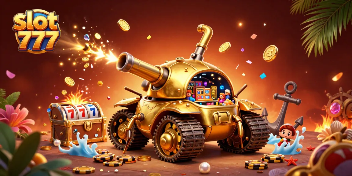 Spin the slot 777 with immersive casino features in this vibrant 3D illustration.