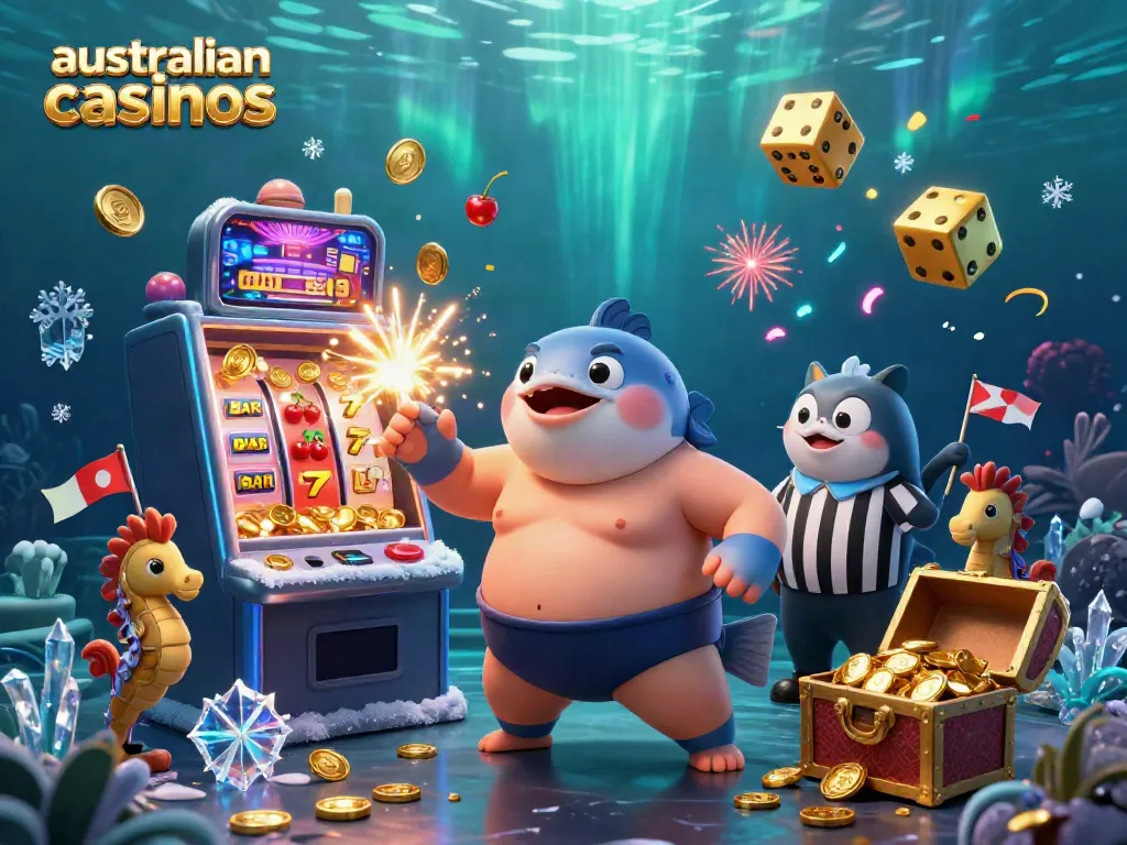 Experience captivating gameplay with lively australian casinos featuring vibrant 3D characters and shiny casino elements.