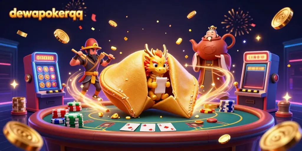 Experience excitement with dewapokerqq as dragon and warriors defend fortune in a vibrant casino world.