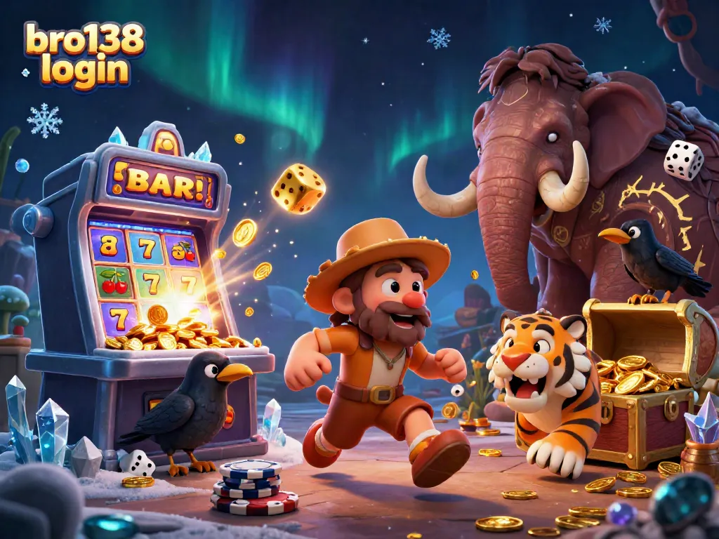 Experience fun at bro138 login with a thrilling casino adventure featuring vibrant elements and characters.