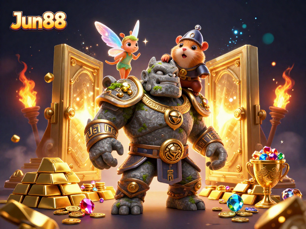 Spin and win with Jun88's exciting gaming experience featuring magical creatures and treasure!