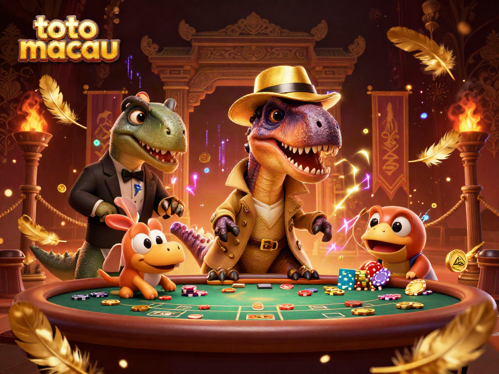 Keberanian toto macau terlihat saat velociraptor beraksi di meja blackjack dengan suasana kasino yang menegangkan.