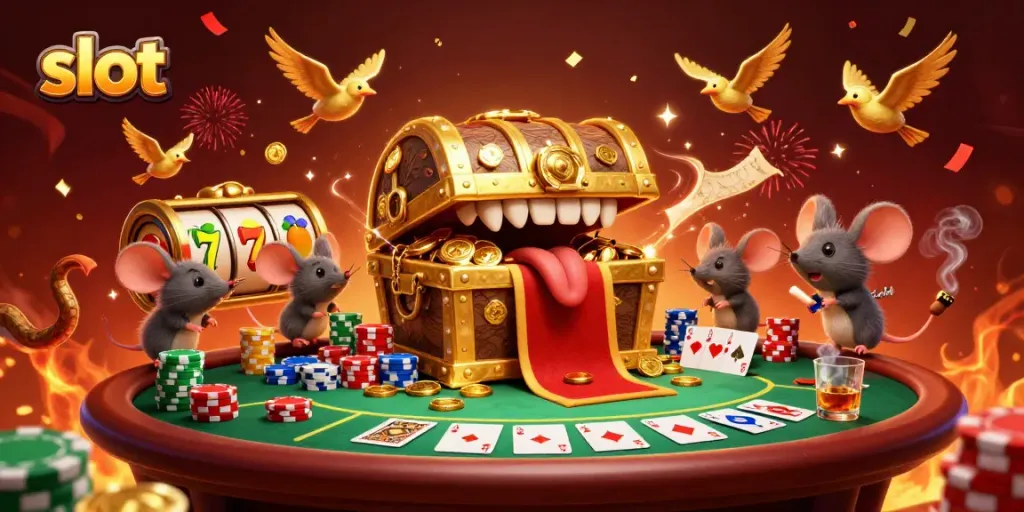 Engage in thrilling slot play with vibrant symbols and rich gaming elements.
