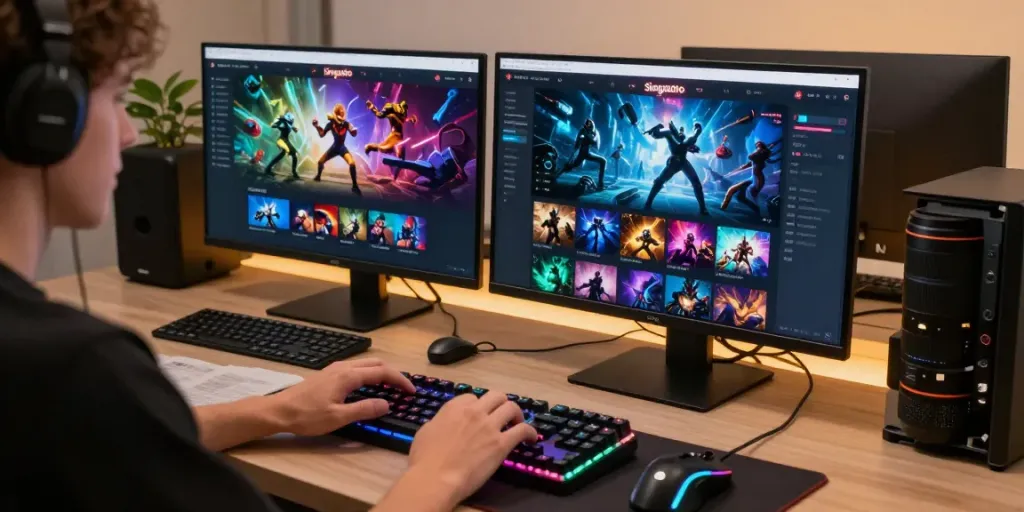 Situs Singatoto interface showing dynamic online gaming environment with user interaction.