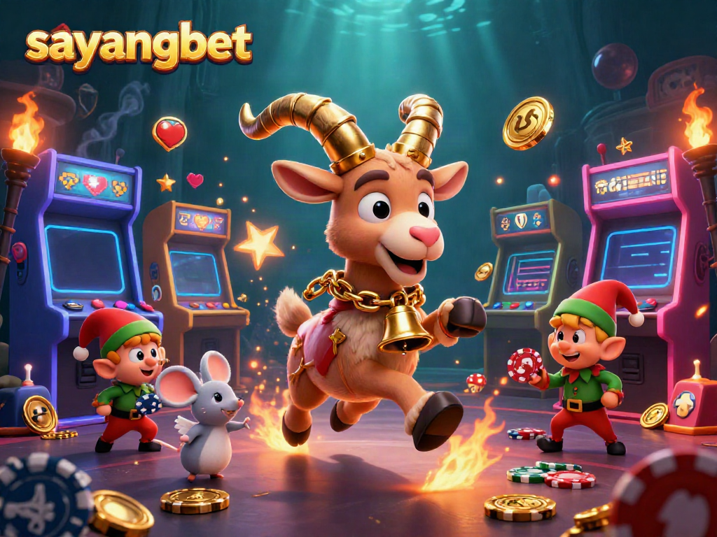 Experience the thrill of gameplay with sayangbet as mischievous characters engage in a vibrant casino scene.