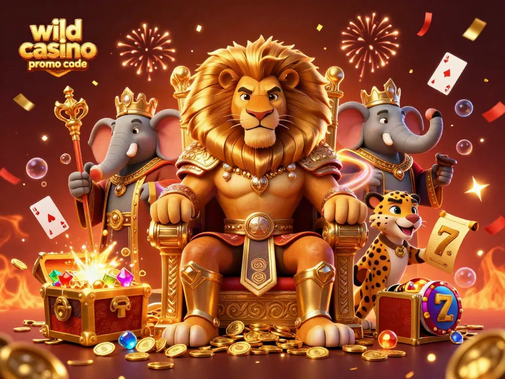 Experience thrilling wins with the wild casino promo code in this vibrant casino adventure scene.