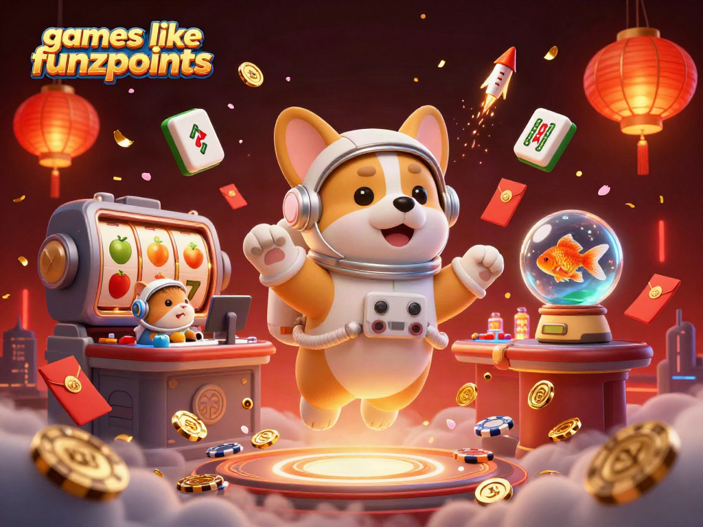 Explore games like funzpoints with a vibrant illustration of a cosmic casino experience.