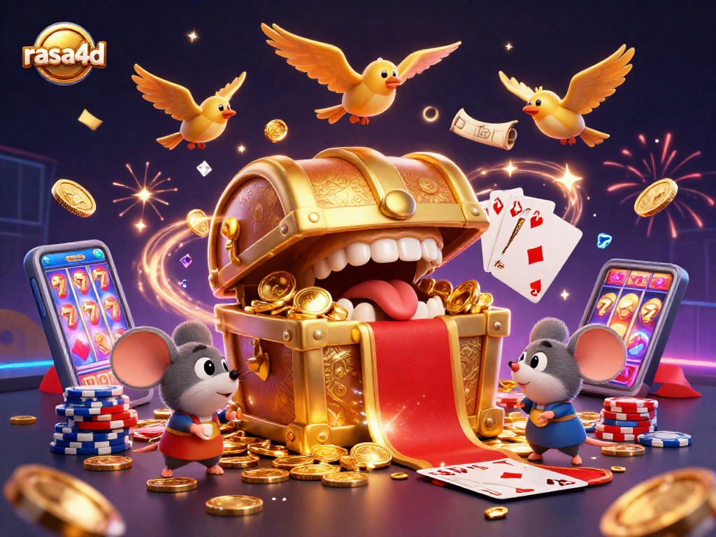 Menyenangkan pemain dengan rasa4d, game kasino menampilkan peti harta 3D dan seluruh elemen perjudian.