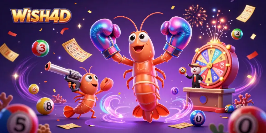 Experience thrilling gameplay with WISH4D's vibrant lottery action, featuring lively characters and colorful games.