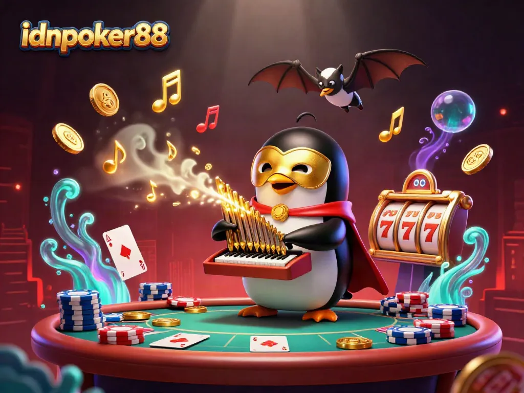Experience thrilling poker action with idnpoker88, showcasing vibrant cards and whimsical characters.