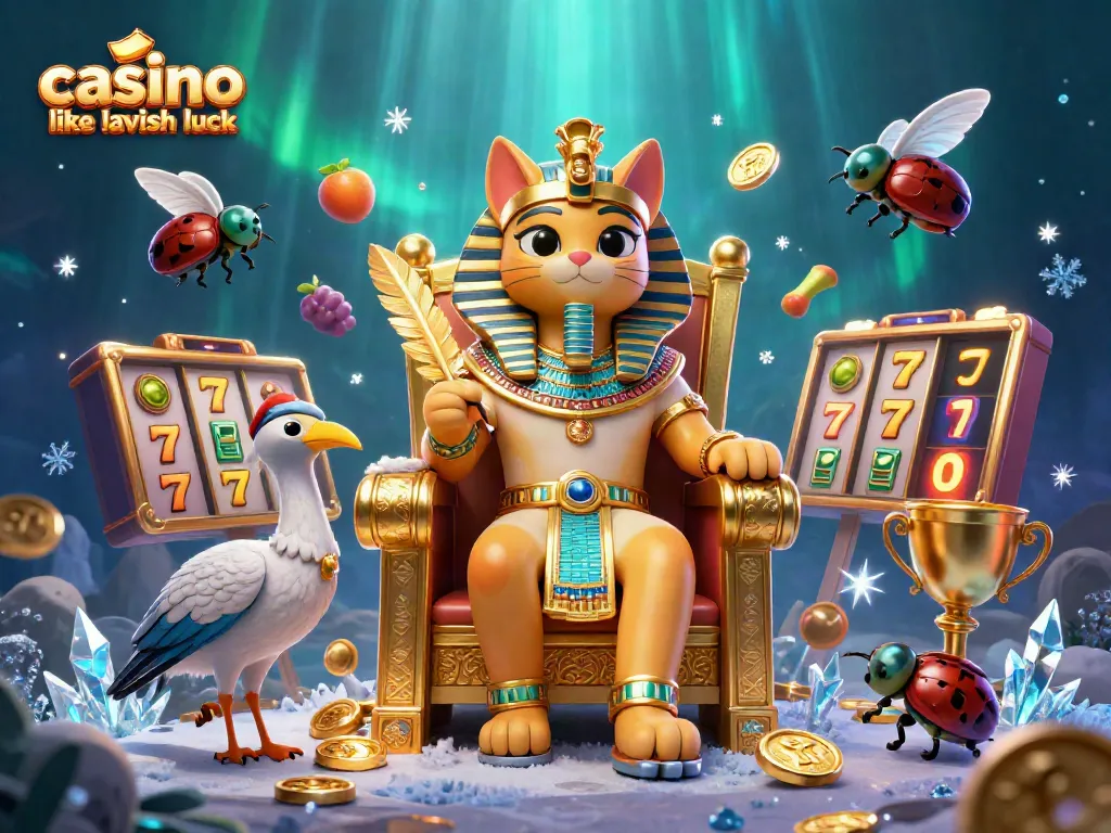Spin exhilarating games like Lavish Luck casino with engaging elements in a vibrant scene.