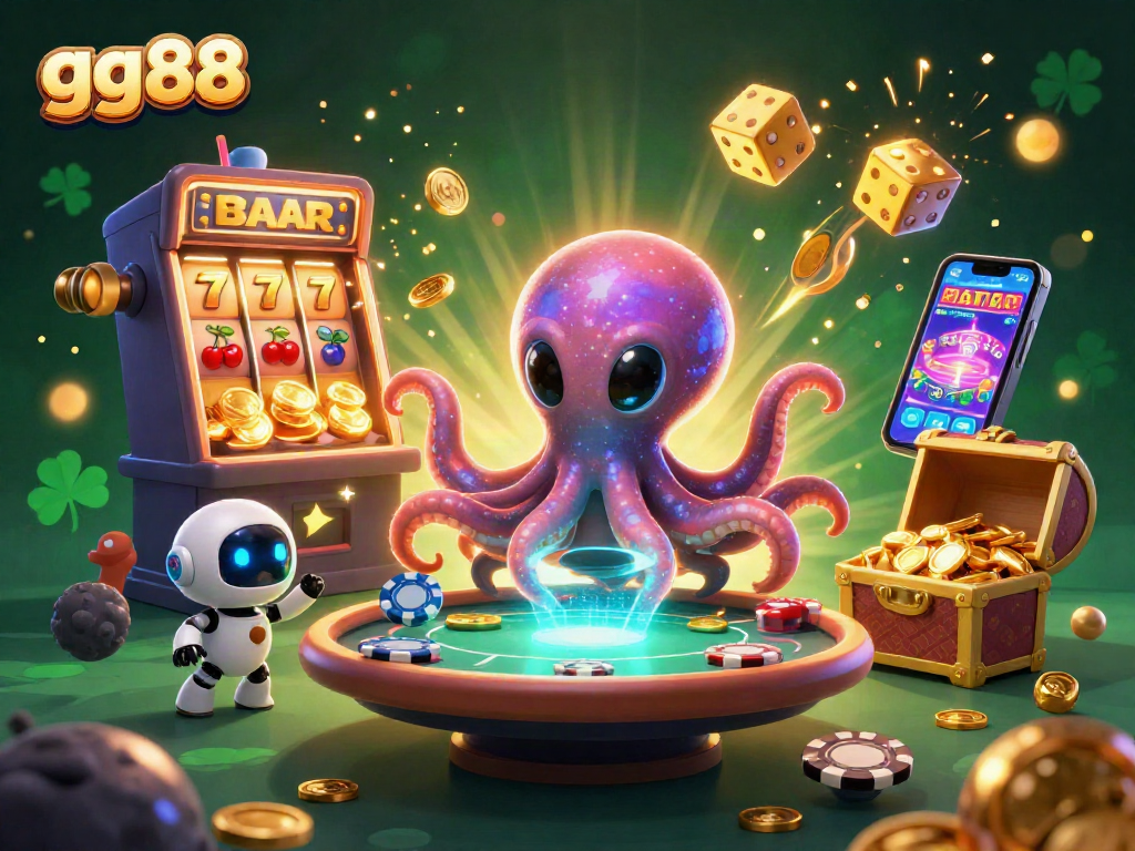 Join the action at gg88 with a vibrant alien octopus and thrilling casino games.