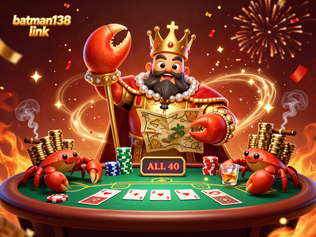 Experience thrilling gameplay with the batman138 link, as the golden crab emperor rules the casino kingdom.