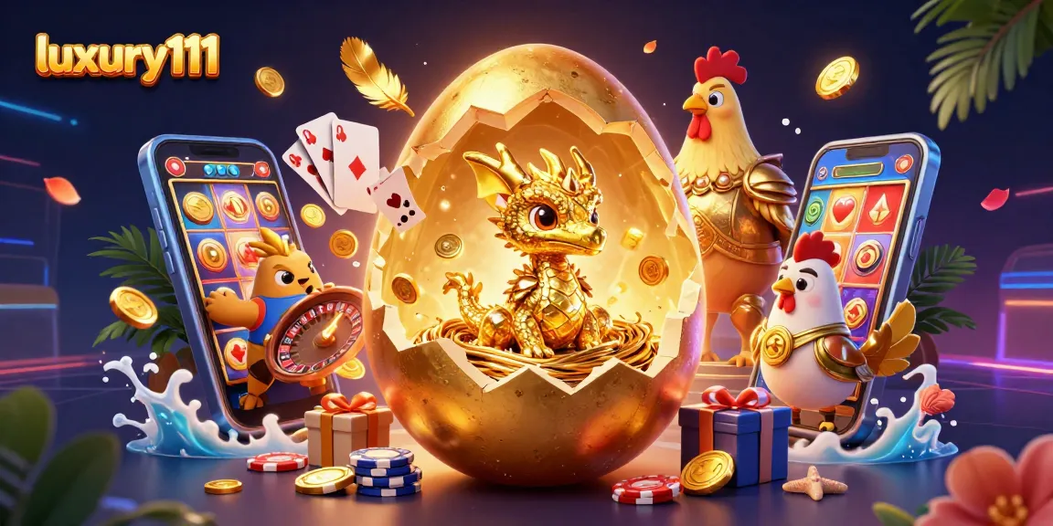 Play slots with luxury111 as golden poker-themed elements burst forth in a dazzling casino scene.