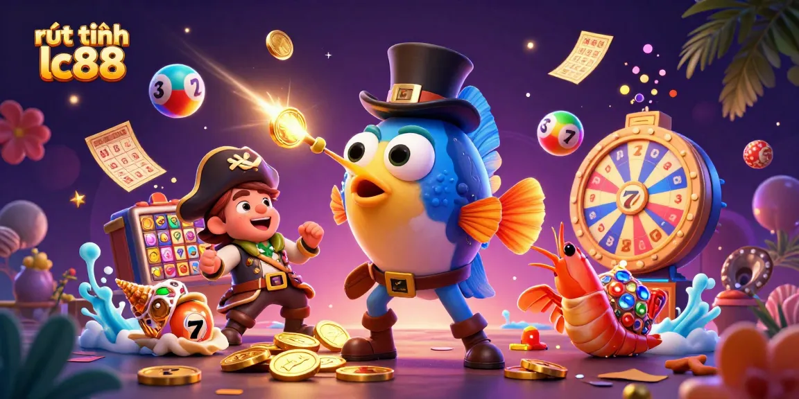 Engage in rút tiền lc88 with exciting 3D casino elements including deep-sea creatures and vibrant prizes.