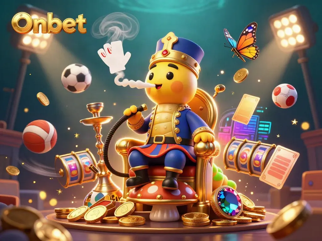 Experience Onbet's vibrant casino ecosystem with dynamic elements from sports and gaming in a captivating scene.