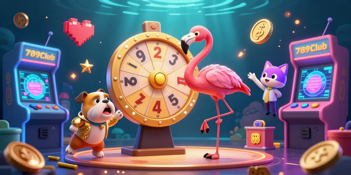 Spin to win at 789Club with an exciting 3D game show scene featuring vibrant characters and casino elements.