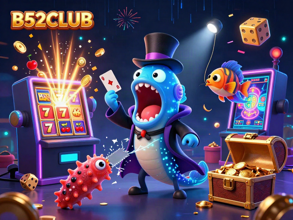 B52CLUB offers exciting slot gameplay with vibrant characters and animated jackpot elements.